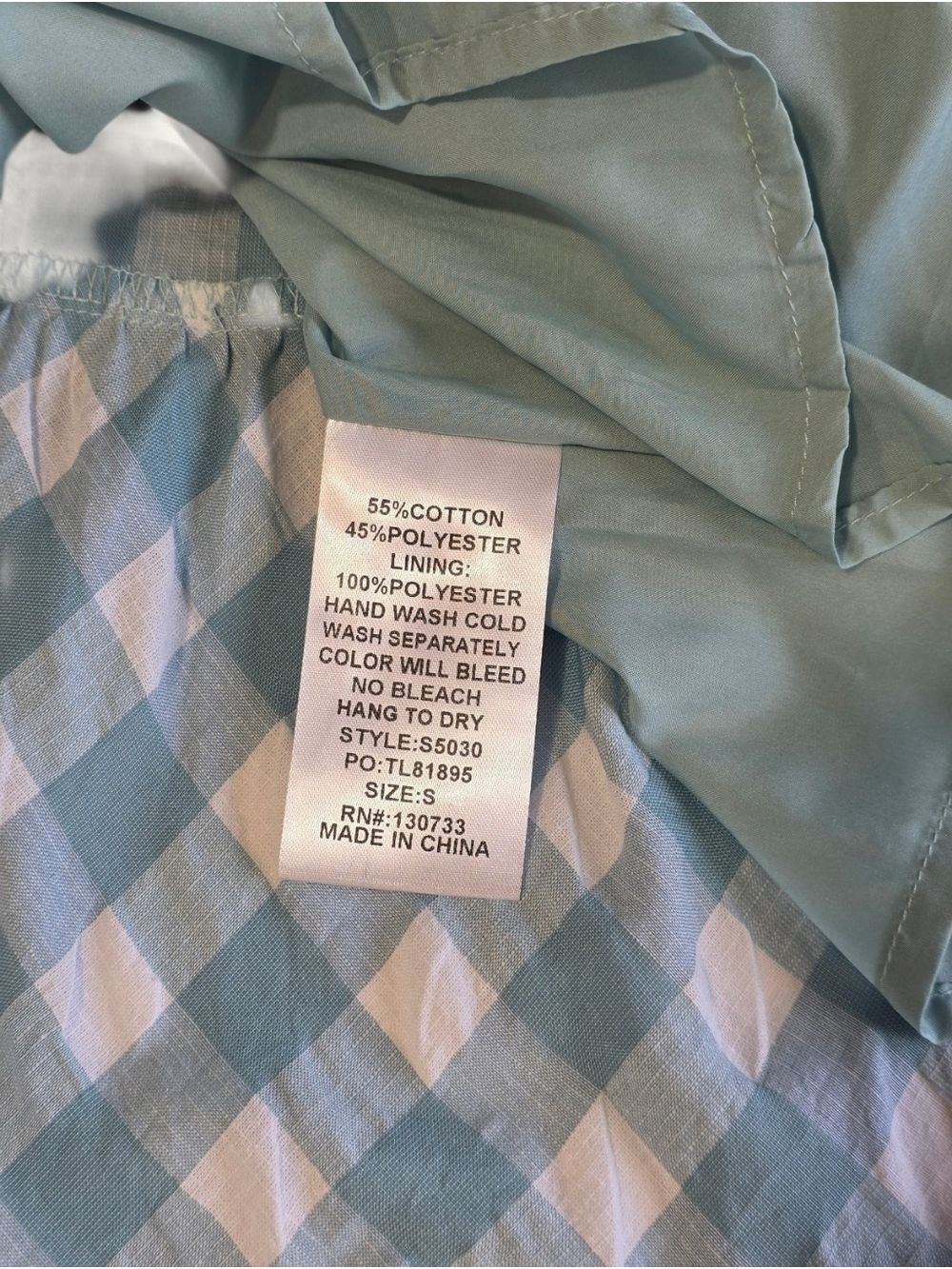 Umgee Blue Gingham Ruffle Midi Dress Small NWT Cottagecore Balletcore - Picture 8 of 8
